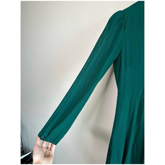Reformation Milan Carnation Emerald Green Maxi Wrap Dress - Picture 7 of 10
